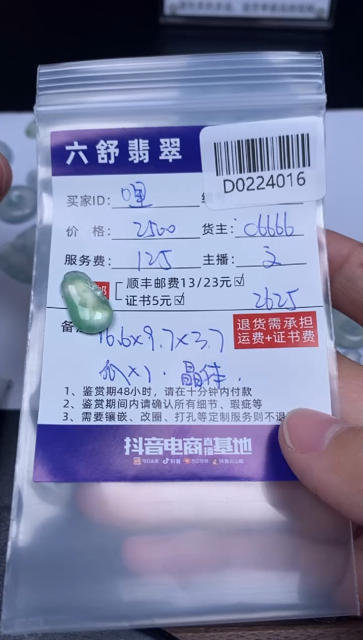 【闪购商品】翡翠吊坠(不含链)未镶嵌D0224016