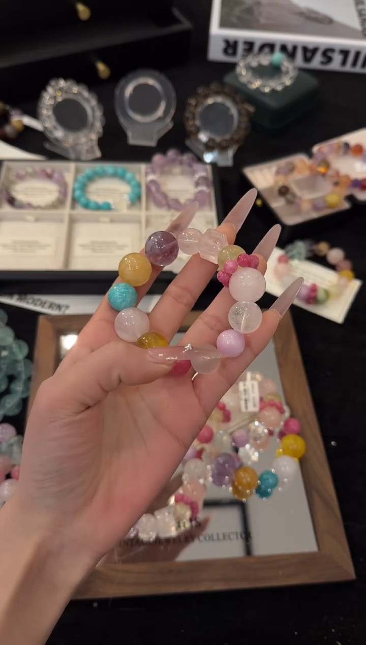 未镶嵌手链水晶彩虹多巴胺x3169