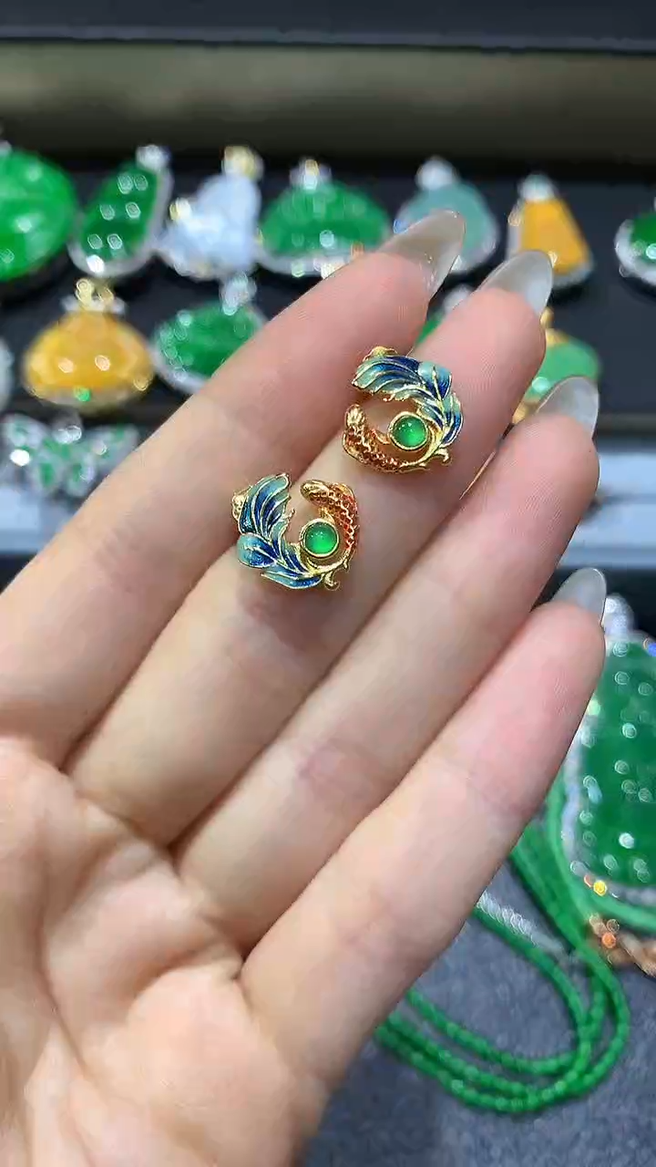 【闪购商品】翡翠耳饰银S925镶嵌26多人多样性随机发货1件