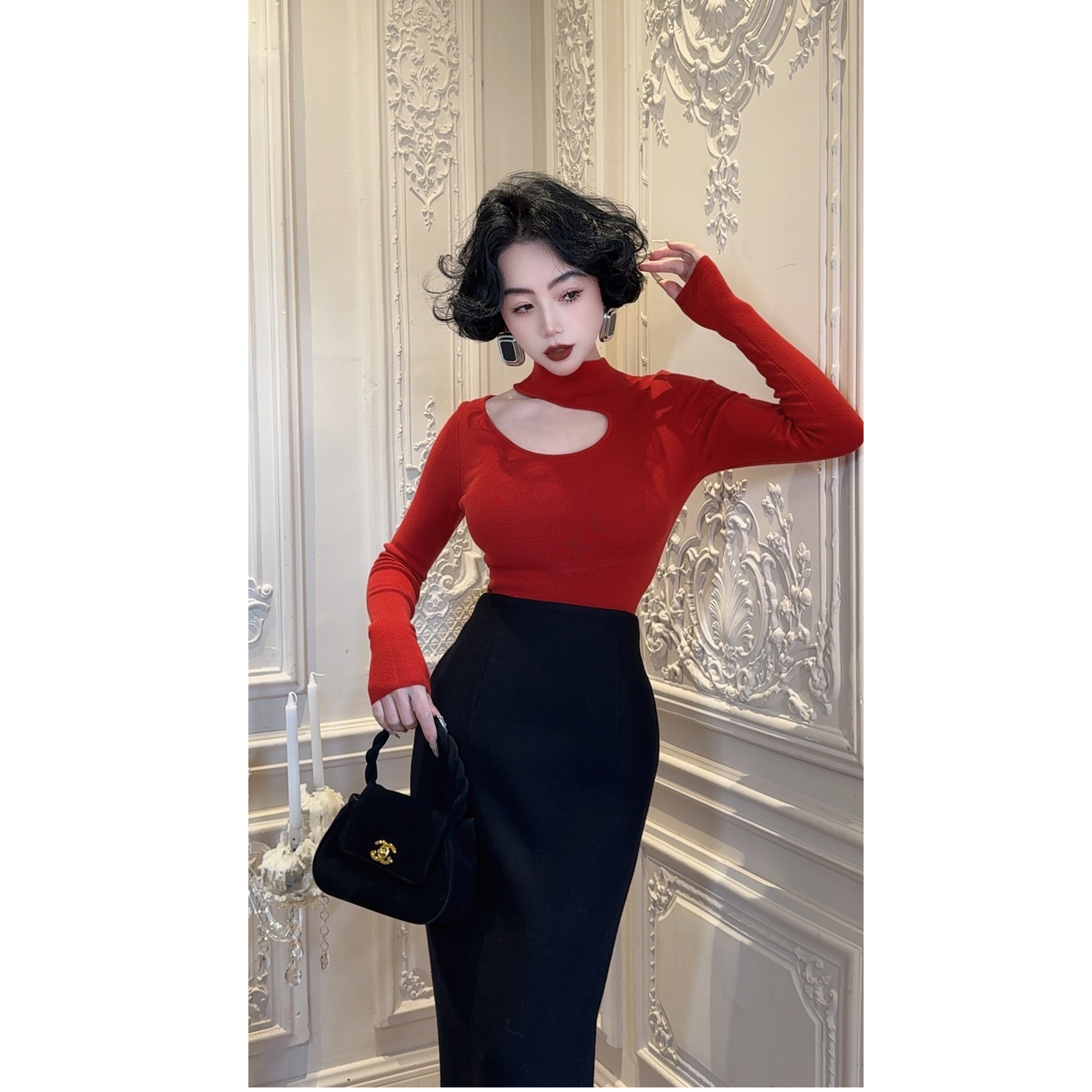 LYXJ【邦尼克午夜】秋冬季收腰显瘦高弹不挑人三色亲肤羊毛打底衫