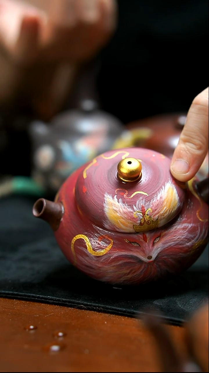 茶壶紫砂天青媚狐壶