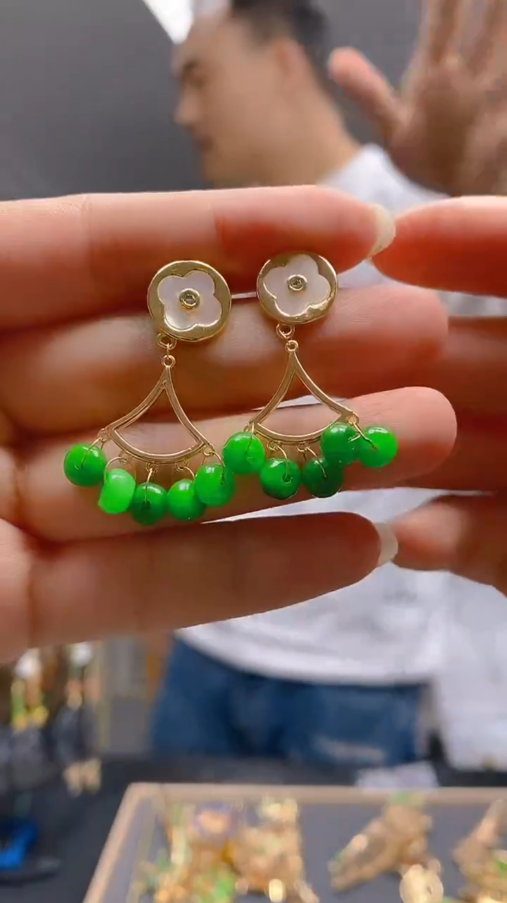 【闪购商品】翡翠耳饰合金0103翡翠耳钉