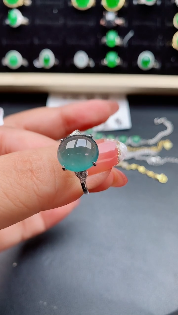 【闪购商品】翡翠戒指银S925镶嵌5080505