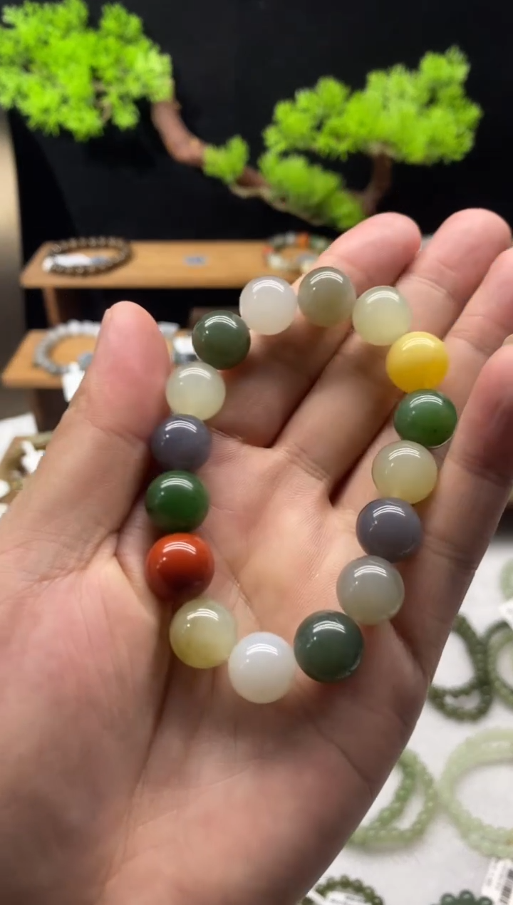 【闪购商品】和田玉手链未镶嵌多宝12MM多样性发一