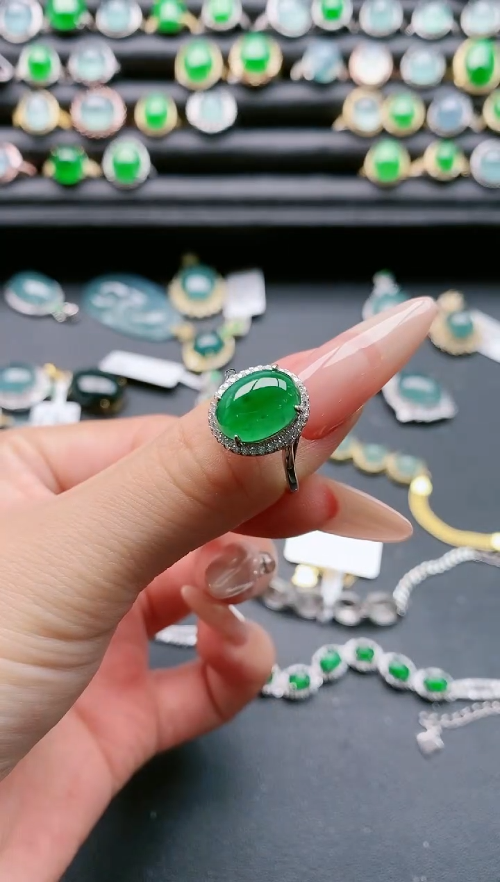 【闪购商品】翡翠戒指银S925镶嵌11111