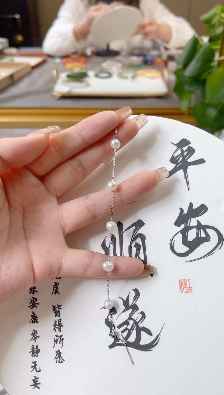 【闪购商品】淡水珍珠手绳银S925镶嵌cs