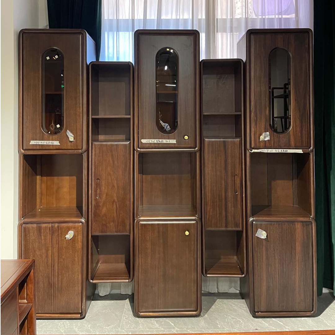 【不包邮】顺天系列HH-F01组合书柜乌金木实木2240*380*2200H