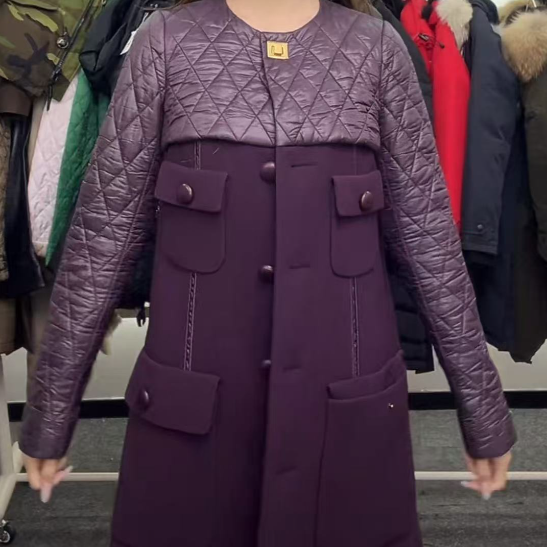 99新 LouisVuitton/路易威登 紫色羽绒服长款