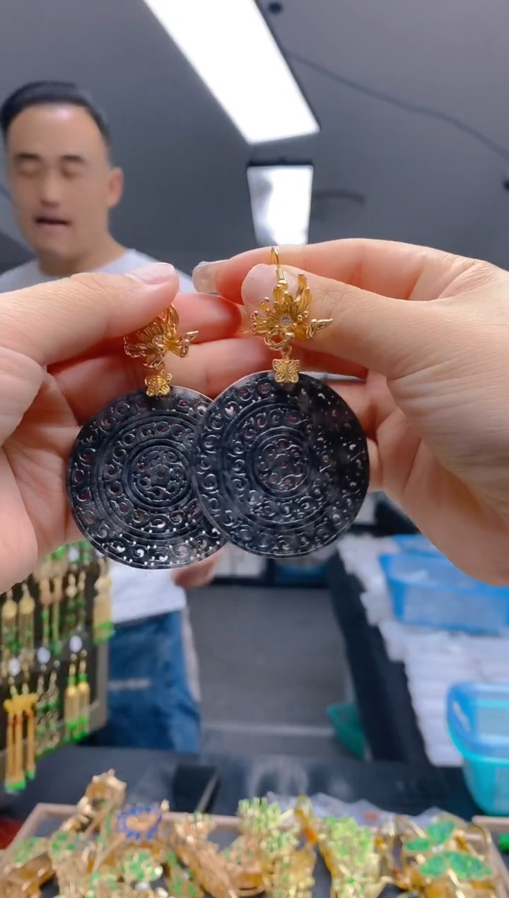 【闪购商品】翡翠耳饰合金305翡翠耳钩