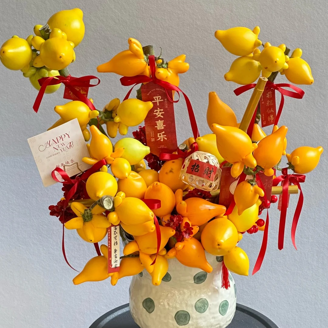 【小猪佩奇】五代果黄金果小猪佩奇乳茄聚宝盆可做干花鲜花顺丰包邮