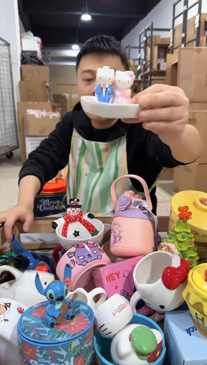 瓷片原盒kt猫结婚首饰盘