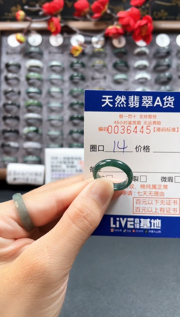 【闪购商品】翡翠戒指未镶嵌天然翡翠A货6445