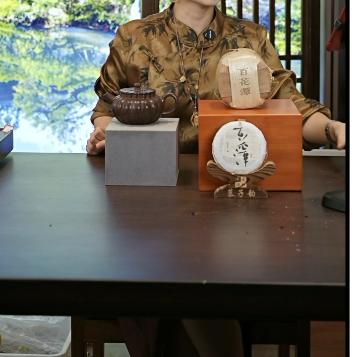 《传家生茶+百花潭（普洱生茶）1提+1饼》+桑黎斌莲花宫灯