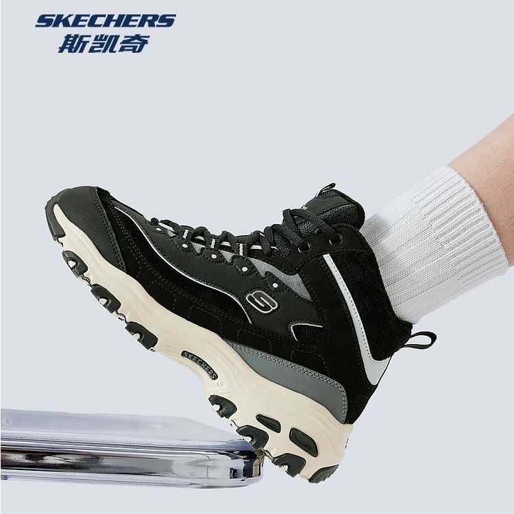 Skechers斯凯奇女士冬季柔软加绒保暖高帮缓震休闲熊猫鞋169075