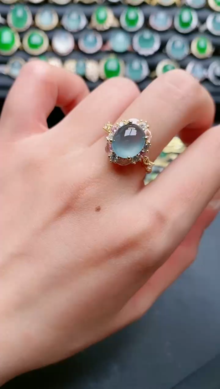 【闪购商品】翡翠戒指银S925镶嵌11111111