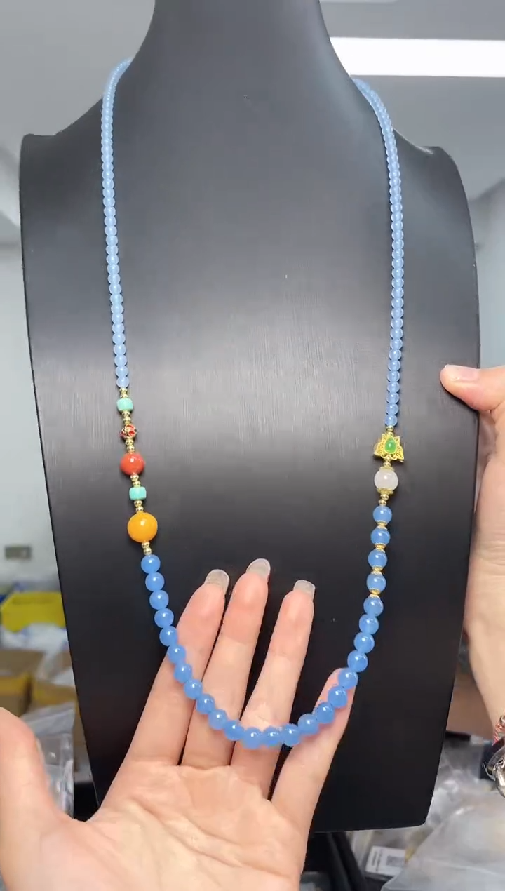 【闪购商品】海蓝宝石毛衣链未镶嵌（多样性单个发货）