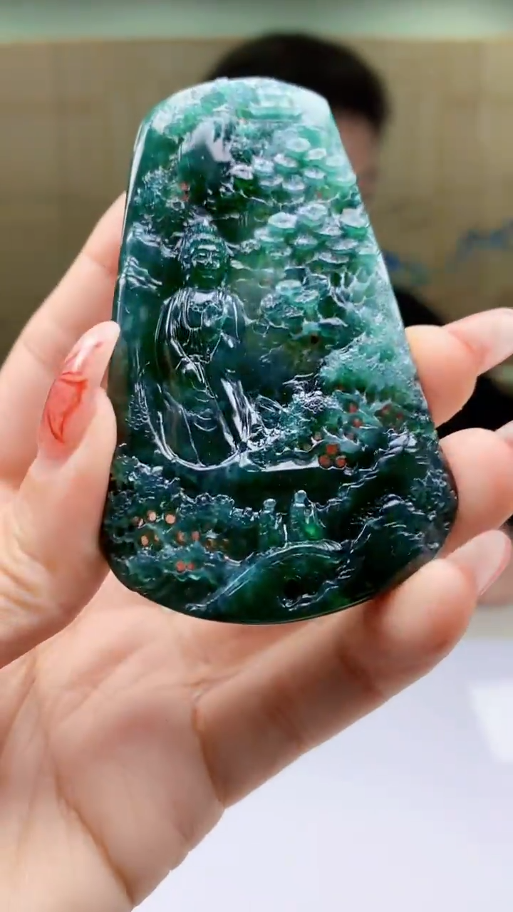 【闪购商品】定制翡翠未镶嵌4917ty-毛货挂件136