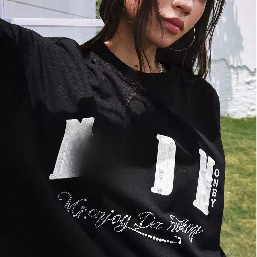 酱酱专属- ME 珍珠长袖 时尚休闲宽松男女同款