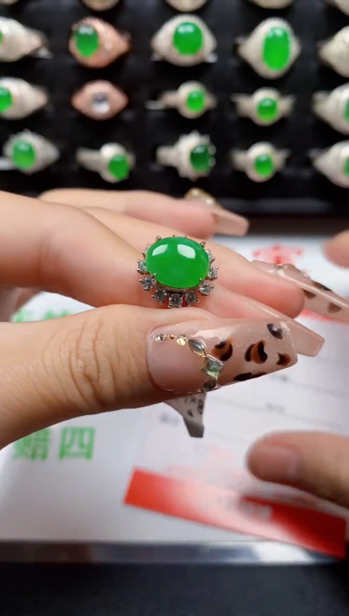 【闪购商品】翡翠戒指银S925镶嵌5901