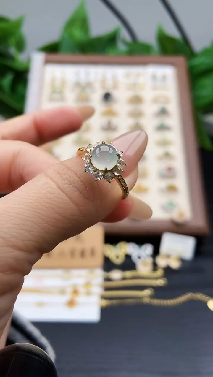 银S925镶嵌戒指翡翠12