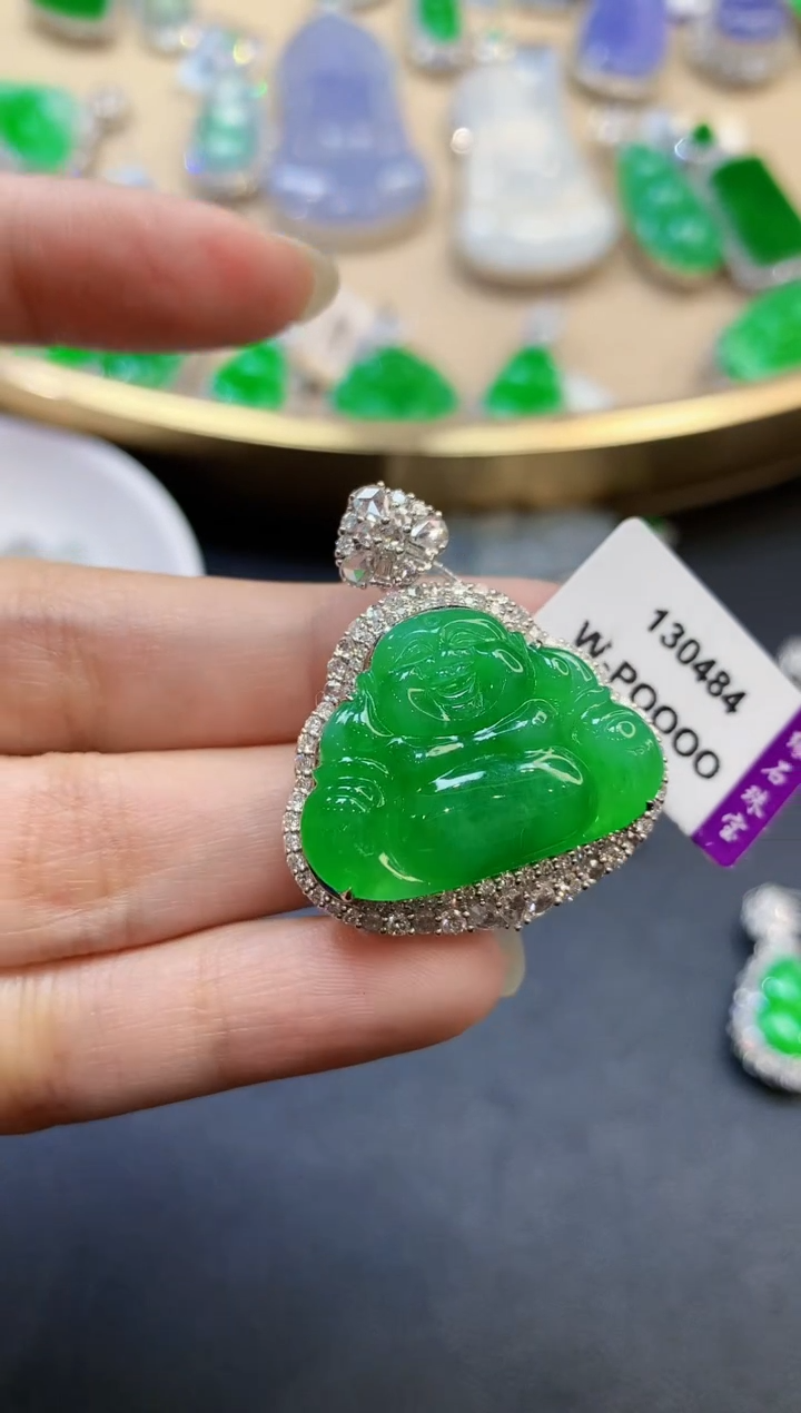 【闪购商品】翡翠吊坠(不含链)18K金镶嵌多样性发一件