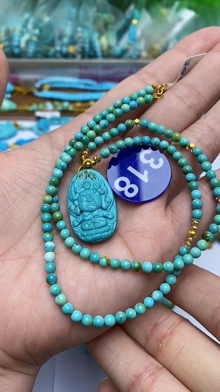 【闪购商品】绿松石项链18K金镶嵌318