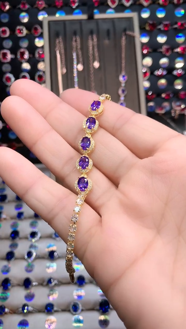 【闪购商品】水晶手链银S925镶嵌金色