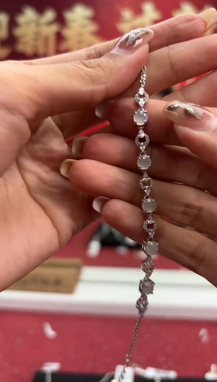 【闪购商品】翡翠手链银S925镶嵌531138