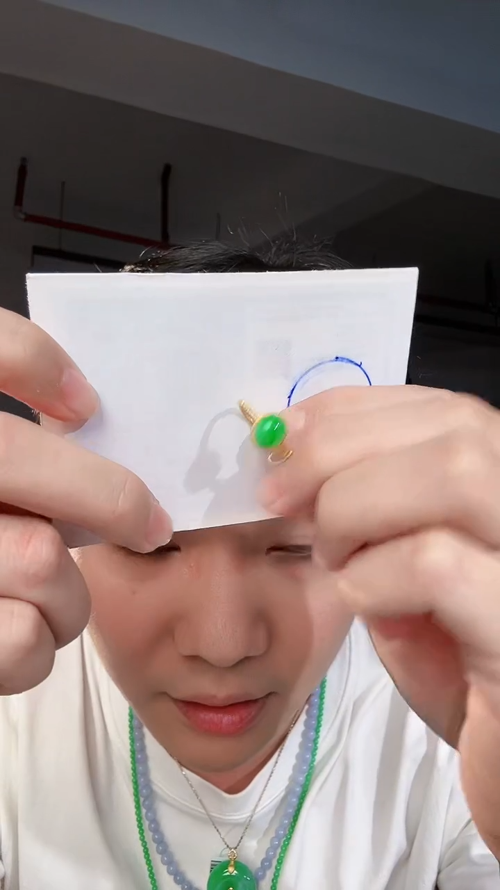 【闪购商品】翡翠戒指18K金镶嵌缅料A货翡翠/支持复检/一件