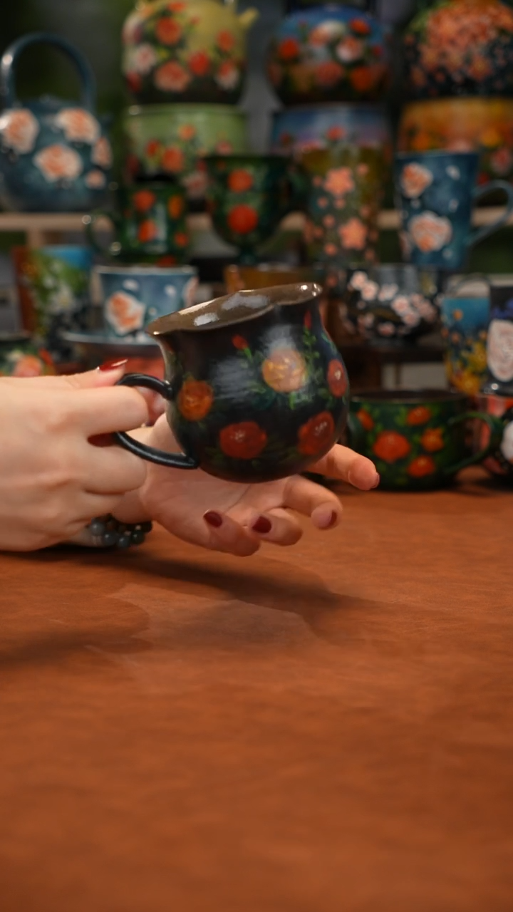 紫砂油画手绘釉下彩