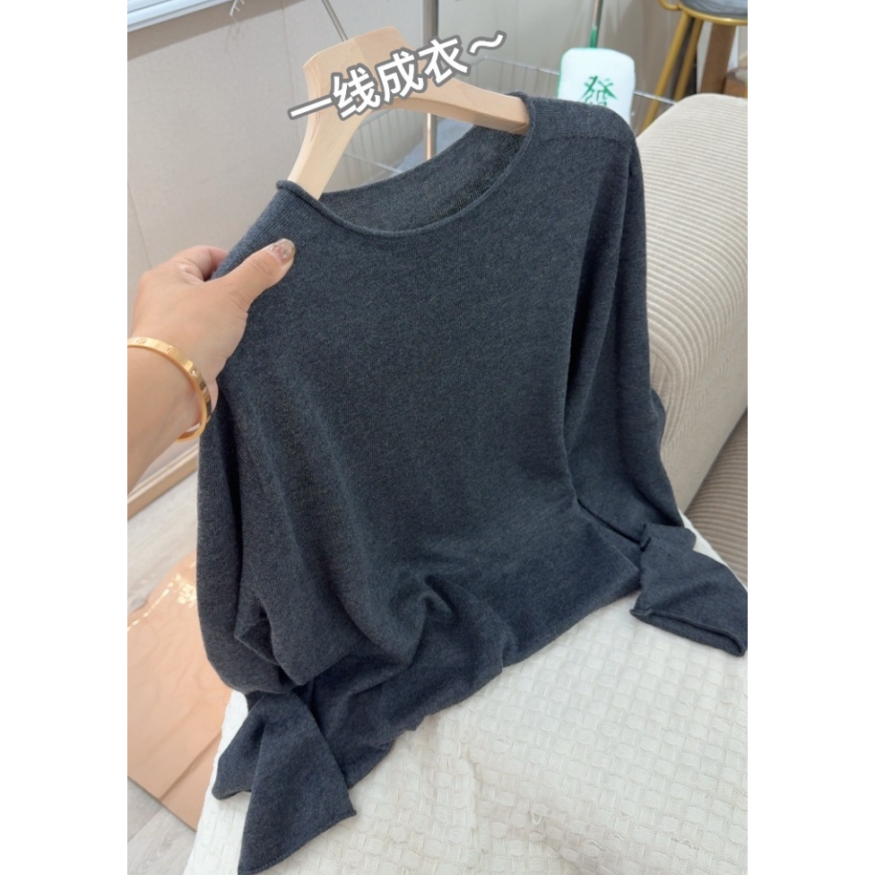 【H.H女装专属】3344【一线成衣卷边针织衫】巨百搭秋冬新款薄款上衣