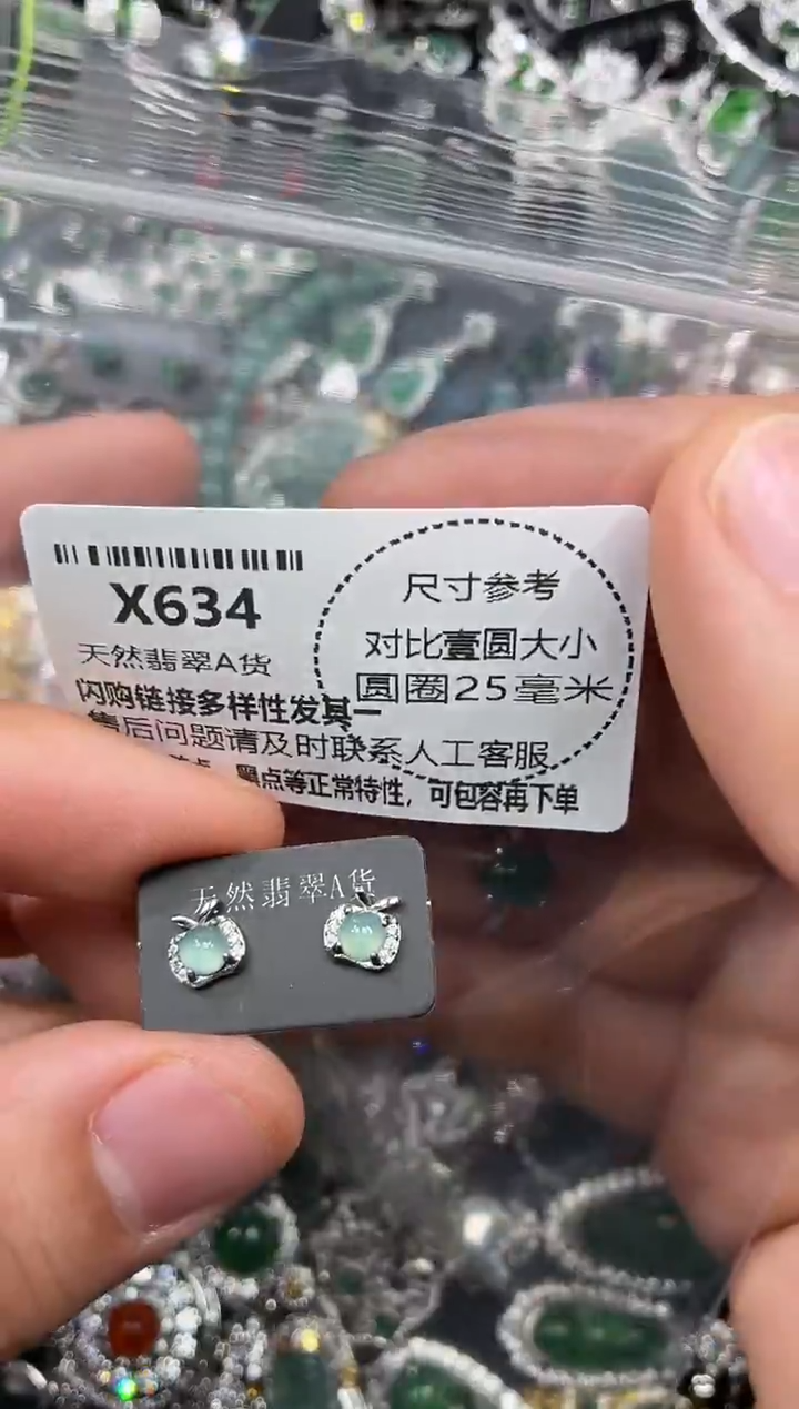 颈饰未镶嵌翡翠X634耳钉