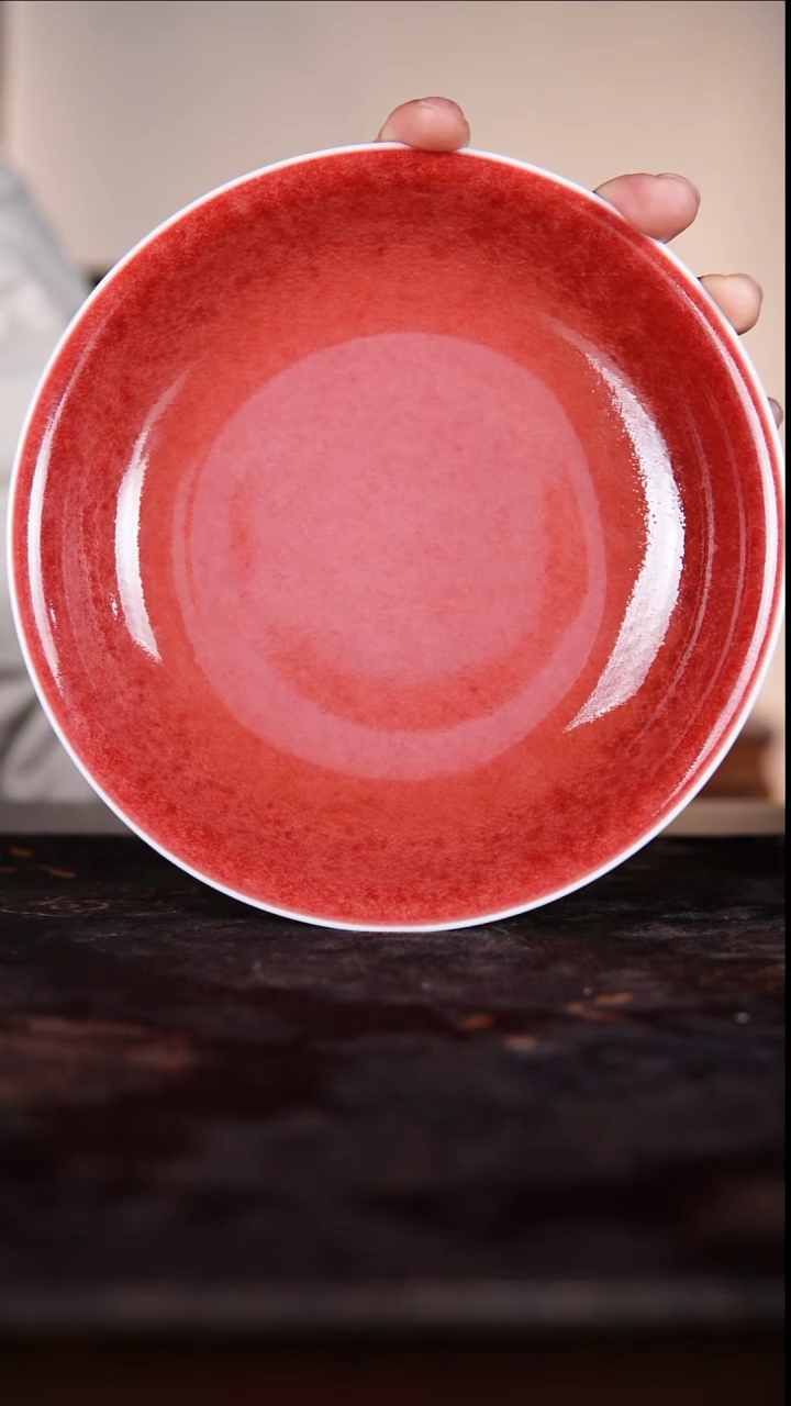 壶承白泥豇豆红陶瓷纯手工