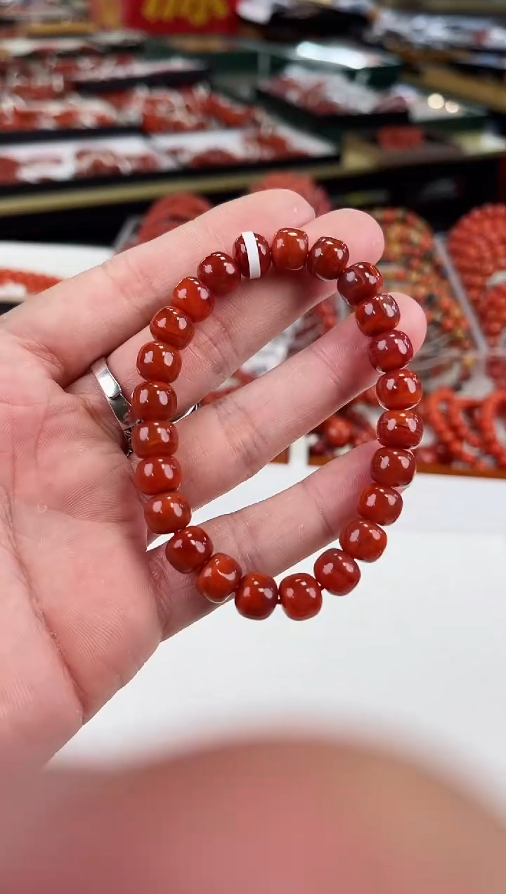 【闪购商品】南红玛瑙瓦西老型手串9+未镶嵌一个/条