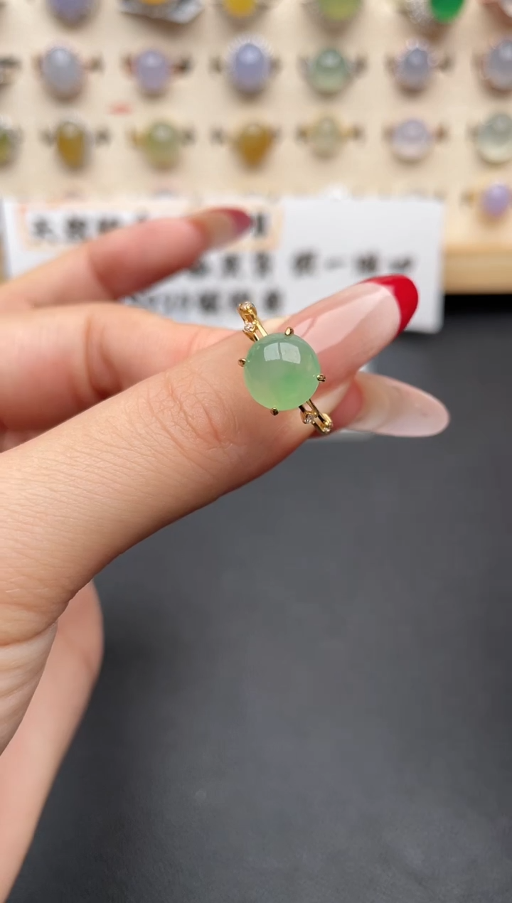 【闪购商品】翡翠戒指银S925镶嵌一物一证一礼盒