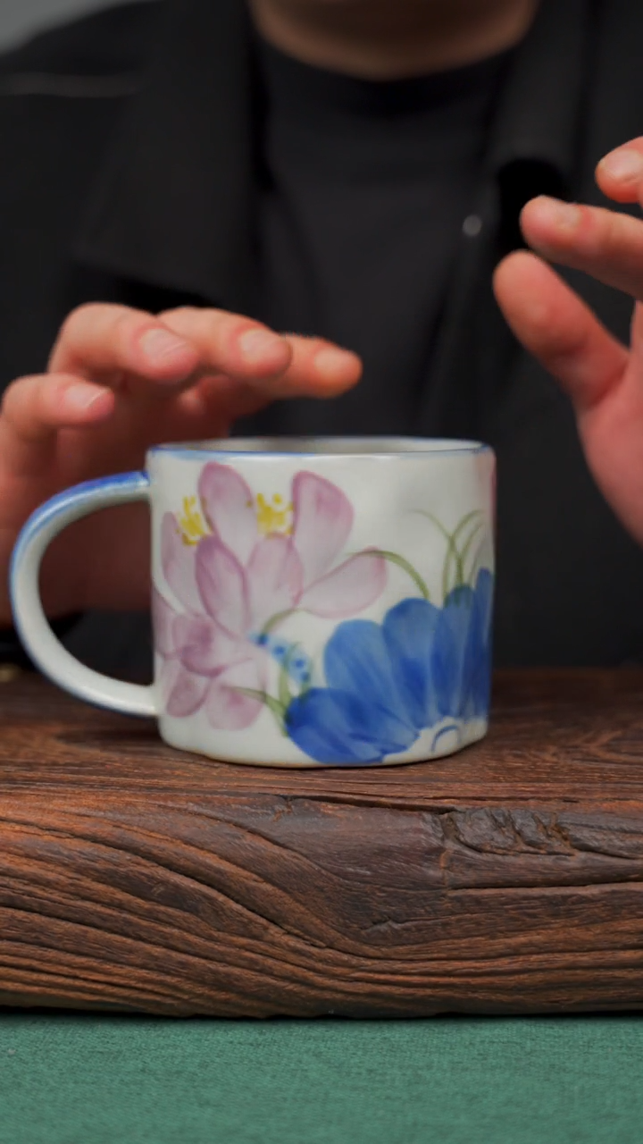 【闪购商品】瓷片66寻一缕瓷香杯釉下手工手绘瓷器