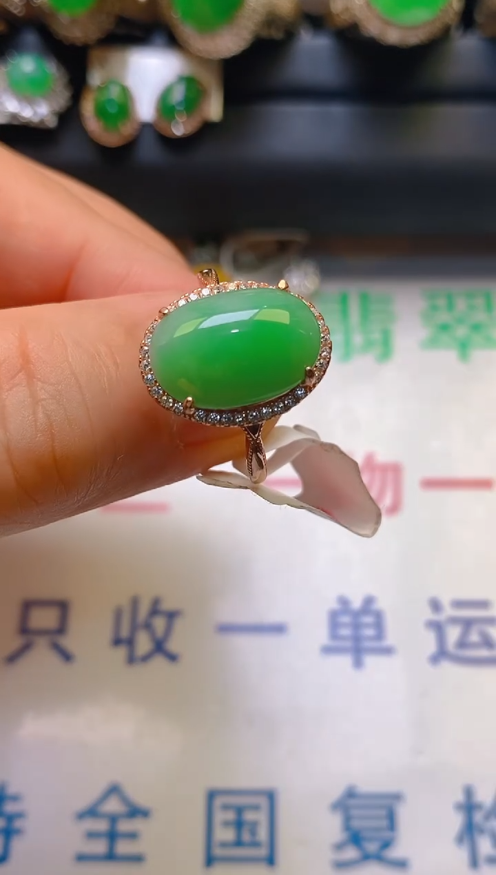 【闪购商品】翡翠耳饰银S925镶嵌天然A货翡翠1