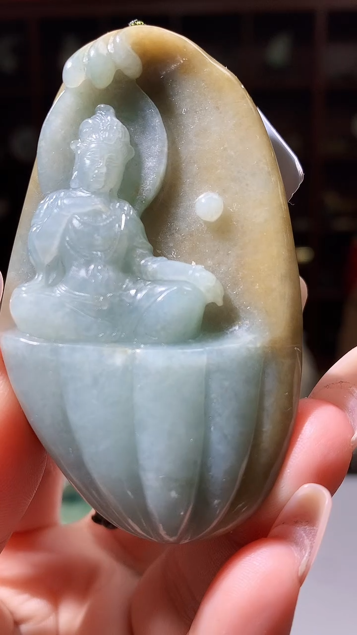 【闪购商品】定制翡翠未镶嵌1088xx-毛货挂件2