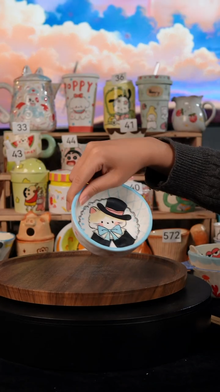 陶瓷双饮款景德镇手工手绘陶瓷