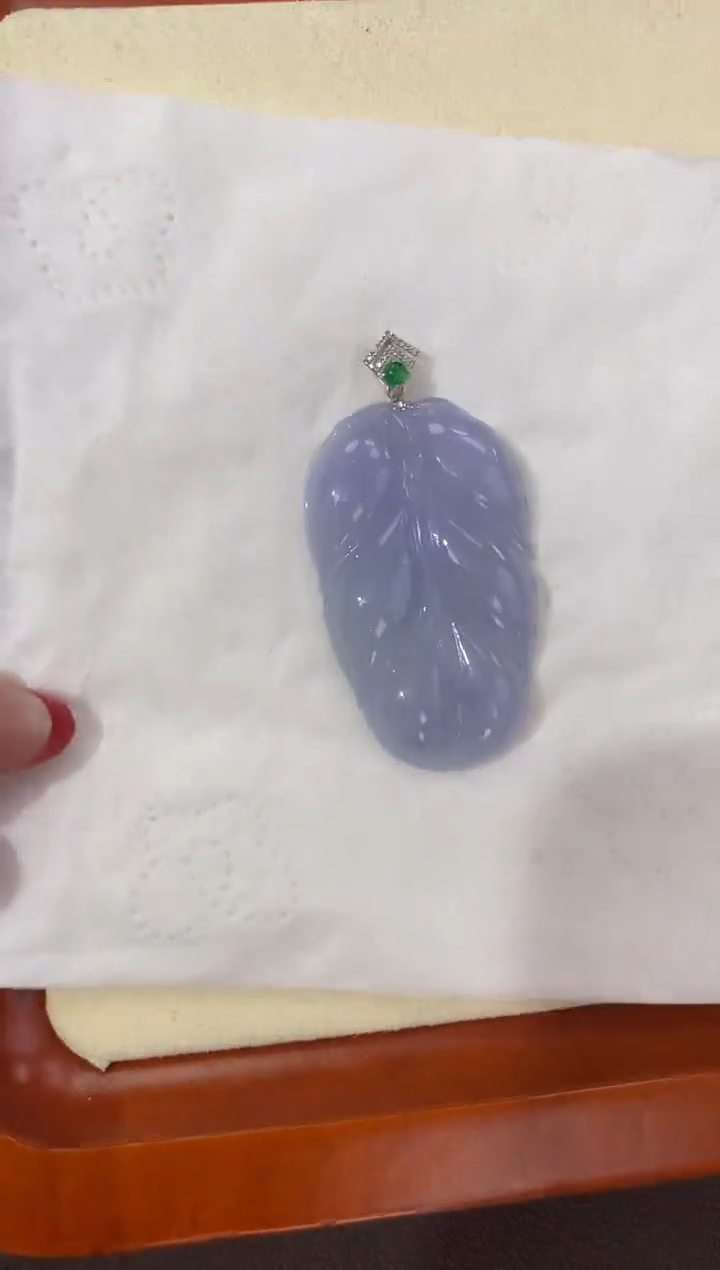 【闪购商品】翡翠颈饰18K金镶嵌天然缅甸a货翡翠