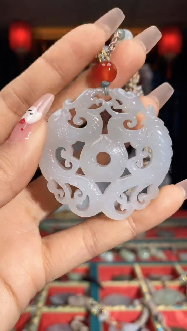 【闪购商品】和田玉颈饰未镶嵌龙凤呈祥