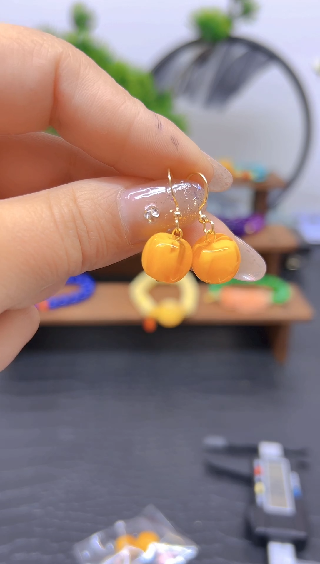 【闪购商品】蜜蜡耳饰14K金镶嵌Diy耳饰E0