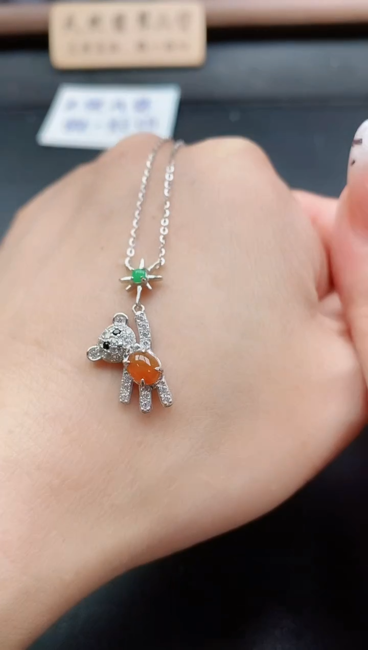 套链银S925镶嵌翡翠1