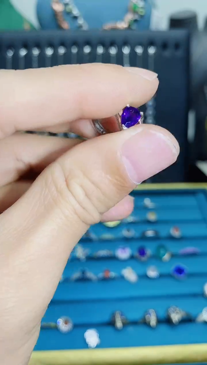 【闪购商品】紫晶戒指银S925镶嵌1121