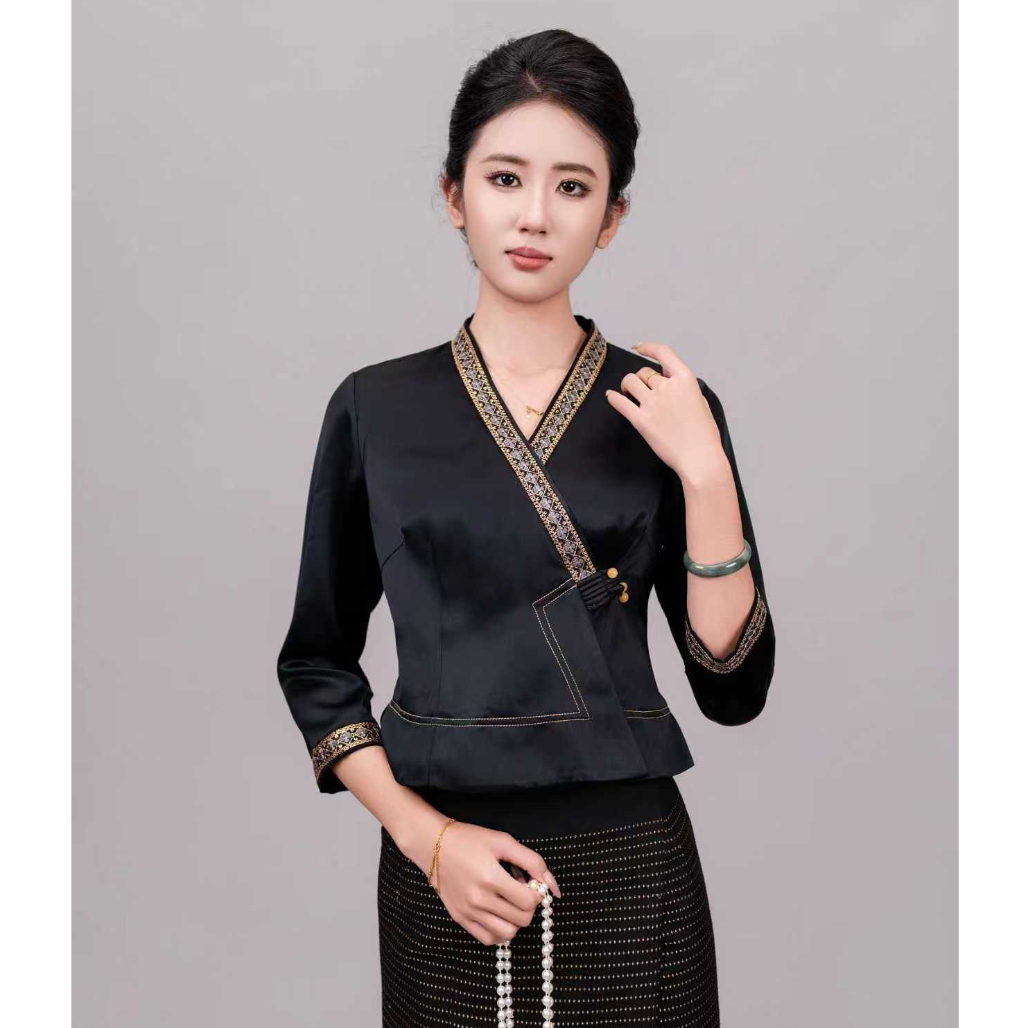 玉家人曼英民族套装传统傣装气质百搭套装中式