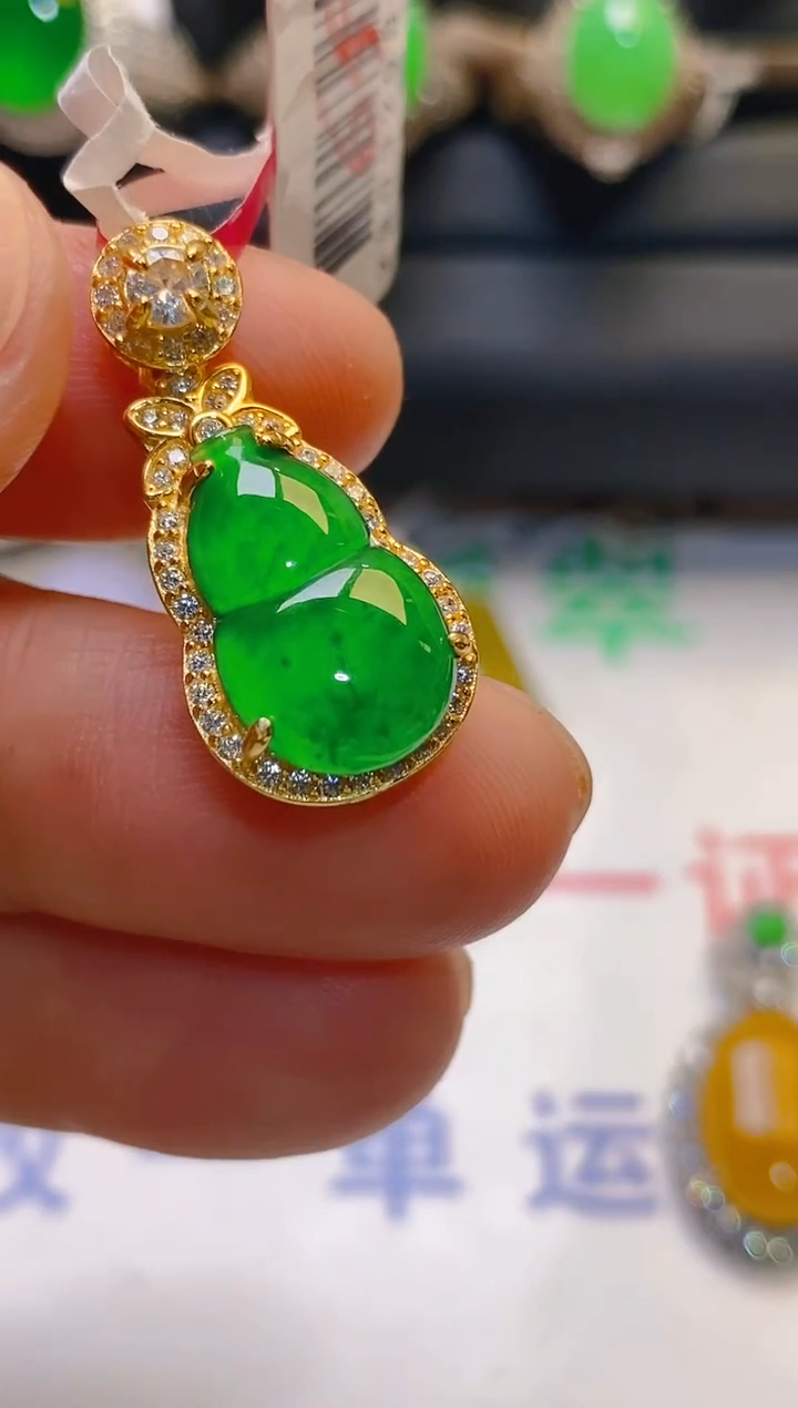 【闪购商品】翡翠耳饰银S925镶嵌天然A货翡翠1