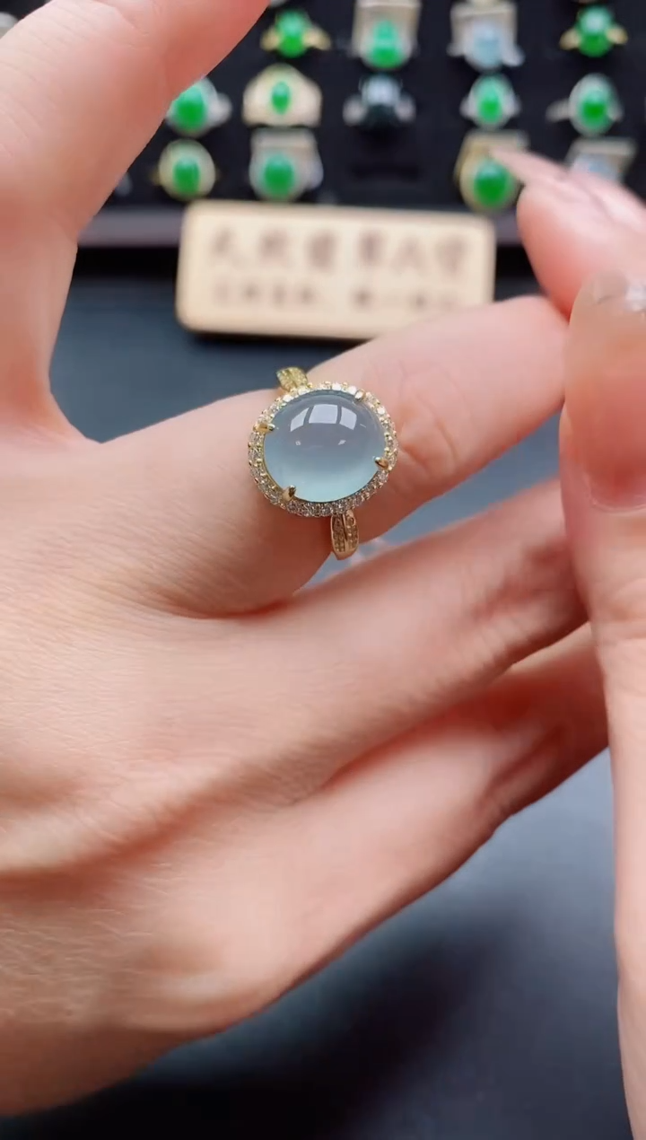 银S925镶嵌戒指翡翠1