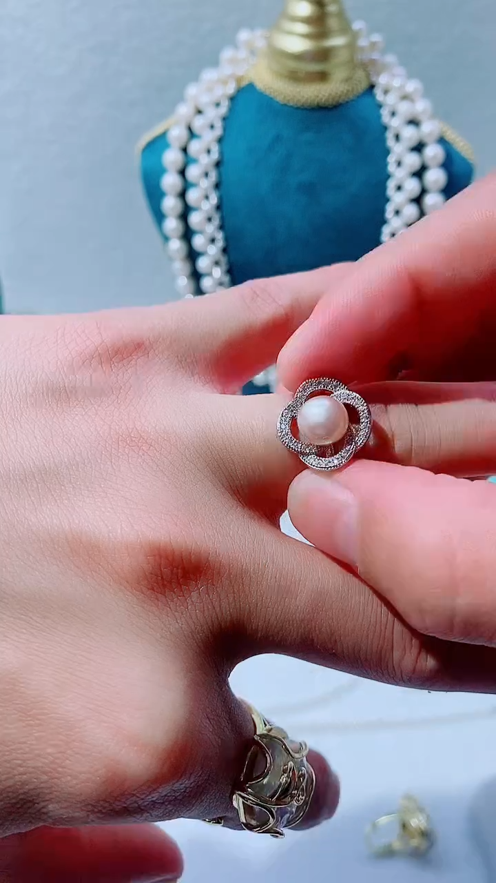 【闪购商品】淡水珍珠戒指未镶嵌天然淡水珍珠戒指