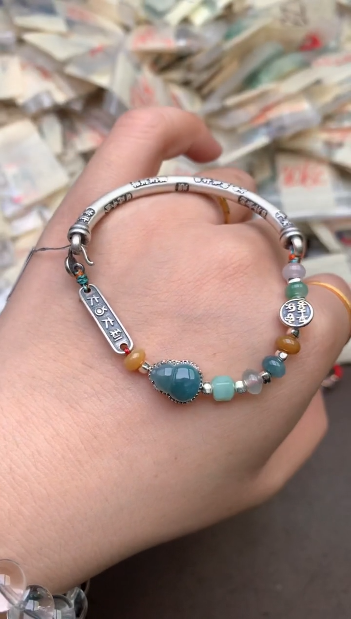 银S925镶嵌挂件翡翠— 