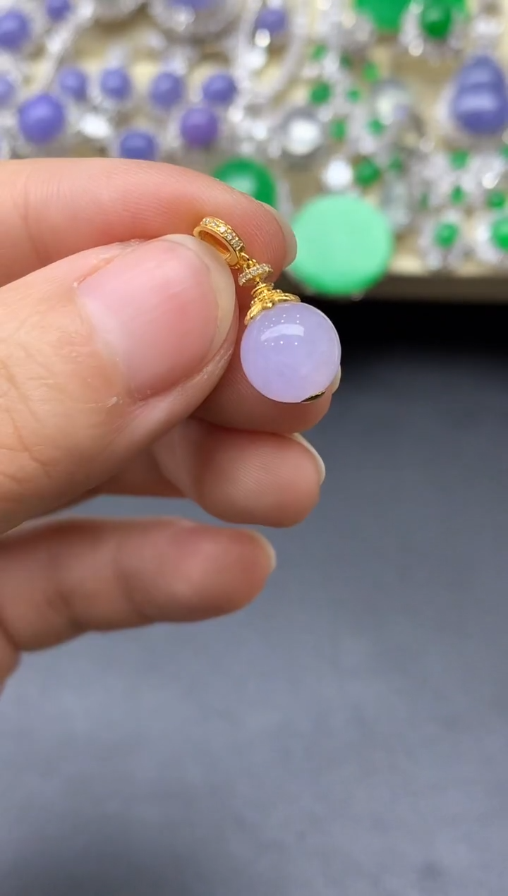 颈饰18K金镶嵌翡翠138-中国好珍宝